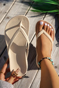 Beige Flip Flops