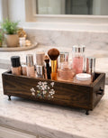 Rustic floral wood organizer