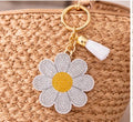 White Crystal Daisy Bag Charm