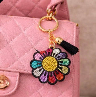 Multicolor Crystal Daisy Bag Charm