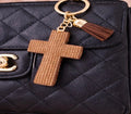 Gold Crystal Cross Bag Charm