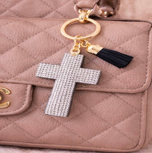 Crystal Cross Bag Charm