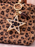 Leopard Print Star Bag Charm