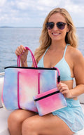 Cotton Candy Ombre Neoprene Tote & Wristlet Set