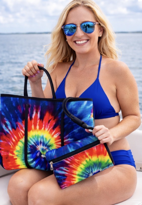 Tie-Dye Neoprene Tote & Wristlet Set