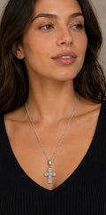 Clay & Acrylic Cross Pendant Necklace