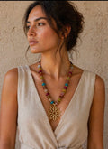 Rondelle Marble Stone Necklace – Turquoise Mix
