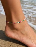Rainbow Seed Bead Anklet