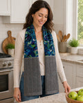 Taffygirl Kitchen Boa – Blue Paisley & Gray Terry