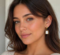 Gold Mother of Pearl Drop Earrings