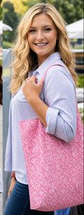 Pink Floral Tote Bag