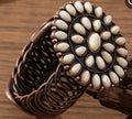 White Stone Cluster Cuff Bracelet