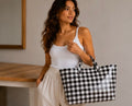 Gingham Tote Bag – Black