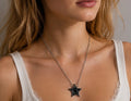 Black Mosaic Star Pendant Necklace