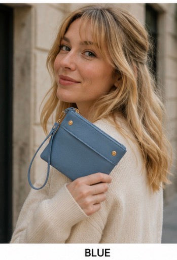 Blue Mini Wristlet Coin Purse