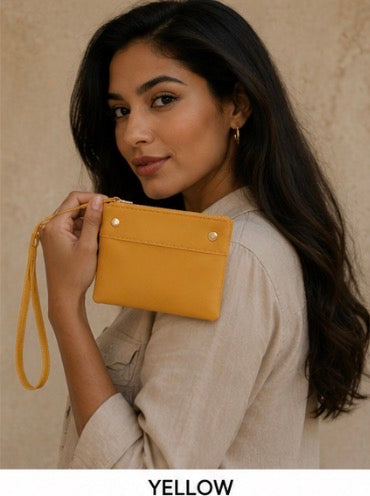 Yellow Mini Wristlet Coin Purse
