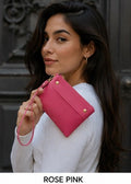 Rose Pink Mini Wristlet Coin Purse