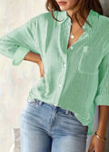 Green Stripe Button-Down Shirt