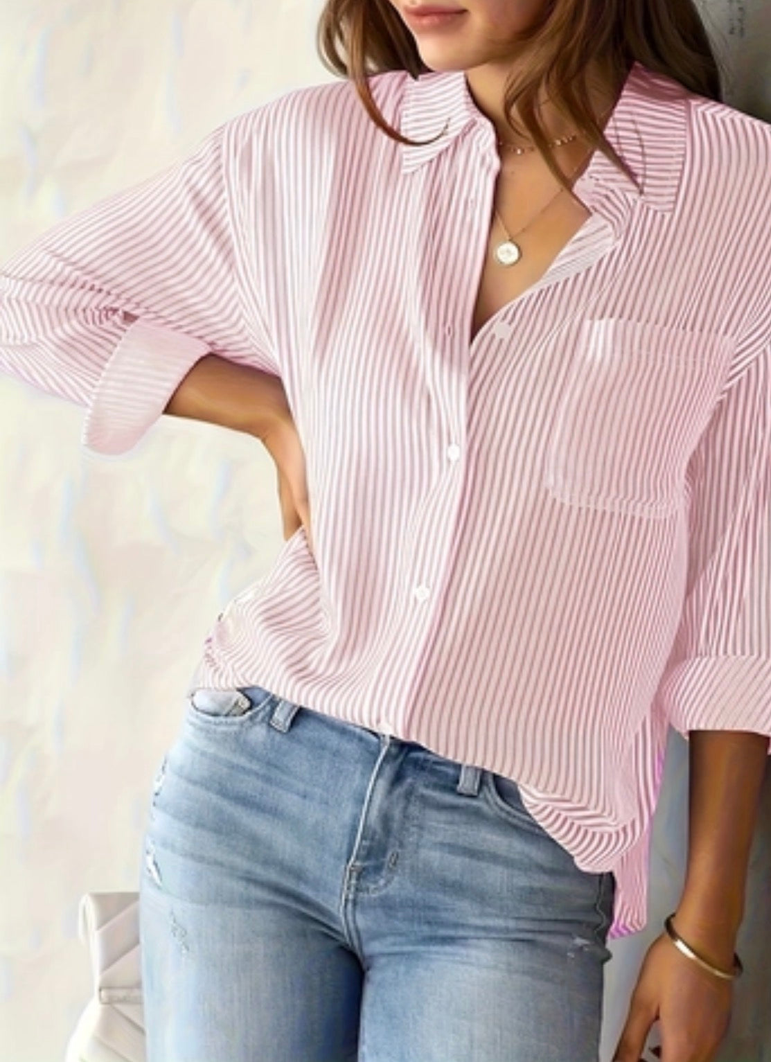 Pink Stripe Button-Down Shirt