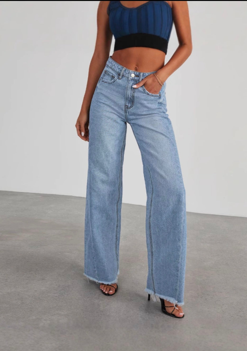 Blue Wide-Leg Jeans