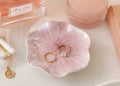 Soft Pink Petal Ceramic Dish Jewelry Holder