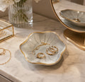 Gray White Ceramic Dish Jewelry Holder