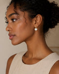 White Chic Pearl Bead Stud Earrings