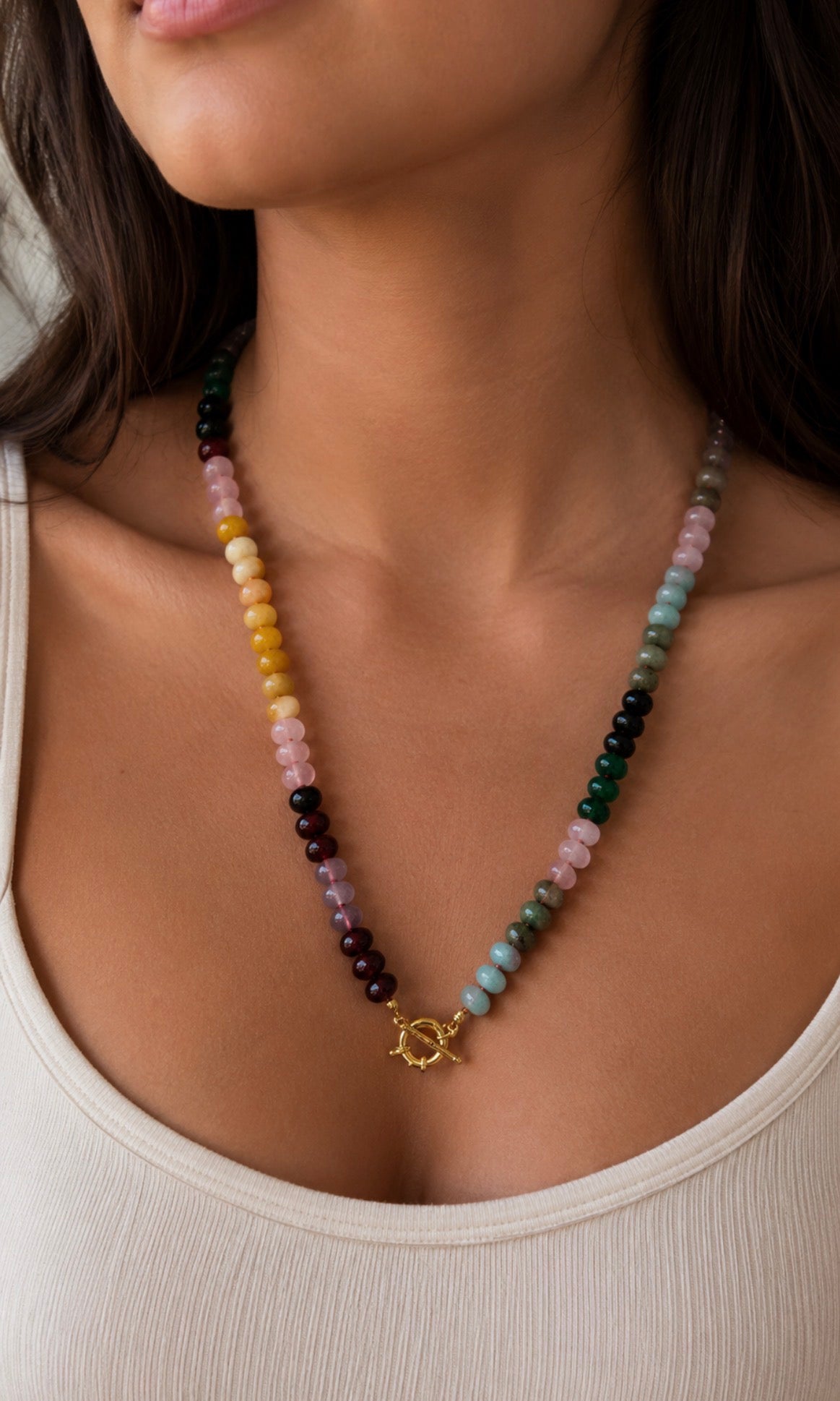 Multicolor Gemstone Beaded Necklace