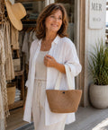 Coastal Straw Tote Bag