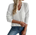 White Ribbed V-Neck Top