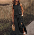 Black Ribbed Tank Maxi Dress