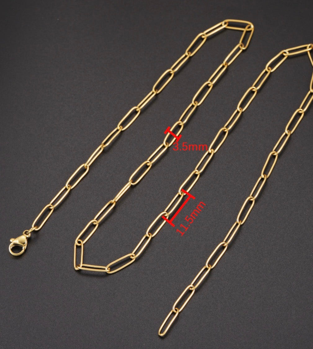 Gold Paperclip Chain Necklaces